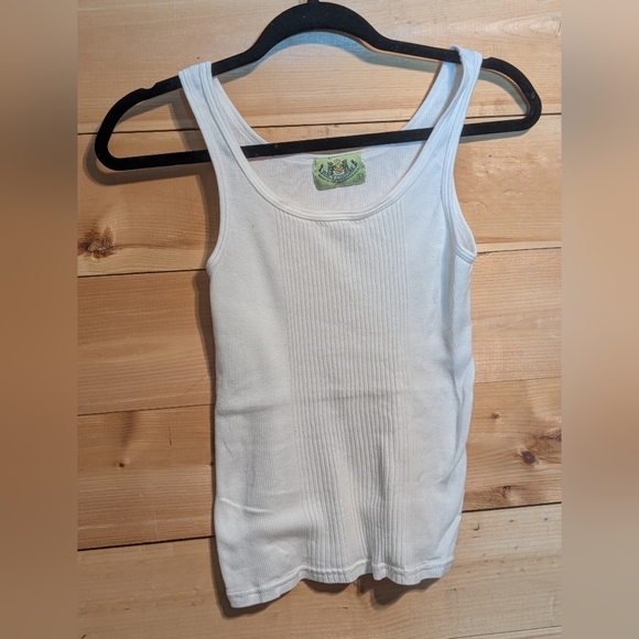Juicy Couture Tops - Juicy Couture Cream Ribbed Tank Top, Size Large